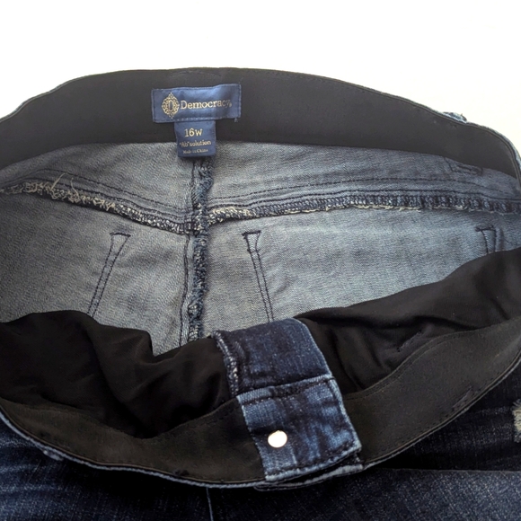 DEMOCRACY "Ab Solution" Raw Hem Jeans Whiskered size 16W - Picture 4 of 11